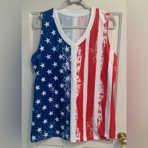 Tops - Patriotic tank, size XL, unbranded.